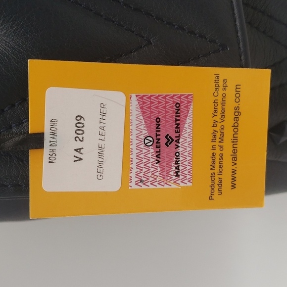 281- Valentino By Mario Valentino Posh Diamond Navy Blue NWT - Picture 7 of 14